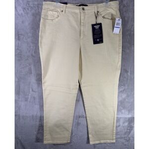 Gloria Vanderbilt Pants Amanda Womens Sz 18 Petite Yellow Tummy Slimmer Straight